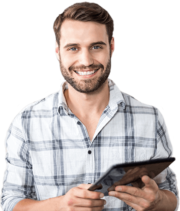 Homme dans site web pour entreprises de formation